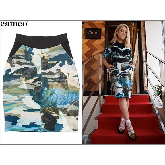 CAMEO The Label RUN AWAY Pencil Skirt Range & River NEOPRENE ( XS ) - Picture 3 of 5